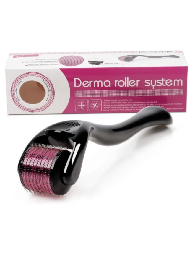 ديرما رولر أسطوانة بإبرة دقيقة 0.5 مم لتجديد بشرة الوجه والجسم، ديرمارولر للوجه لنمو شعر اللحية، إبر دقيقة 0.5 مم للتجاعيد - Image 1